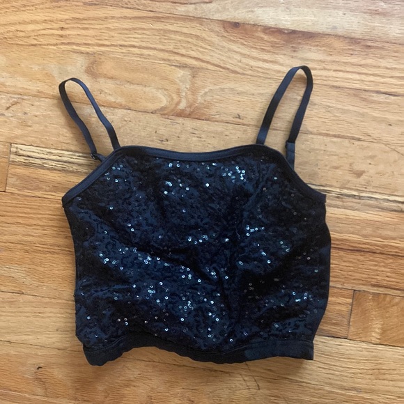 Weissman Other - Weissman Sequin Black Crop Top for Jazz Contemporary Dance Competition